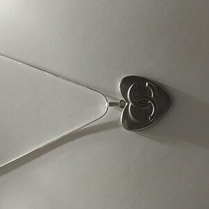 Chanel Silver Heart Pendant 925 Sterling Silver Necklace